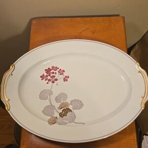 Noritake China Geranium Platter 16 x 12